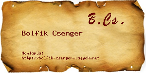 Bolfik Csenger névjegykártya